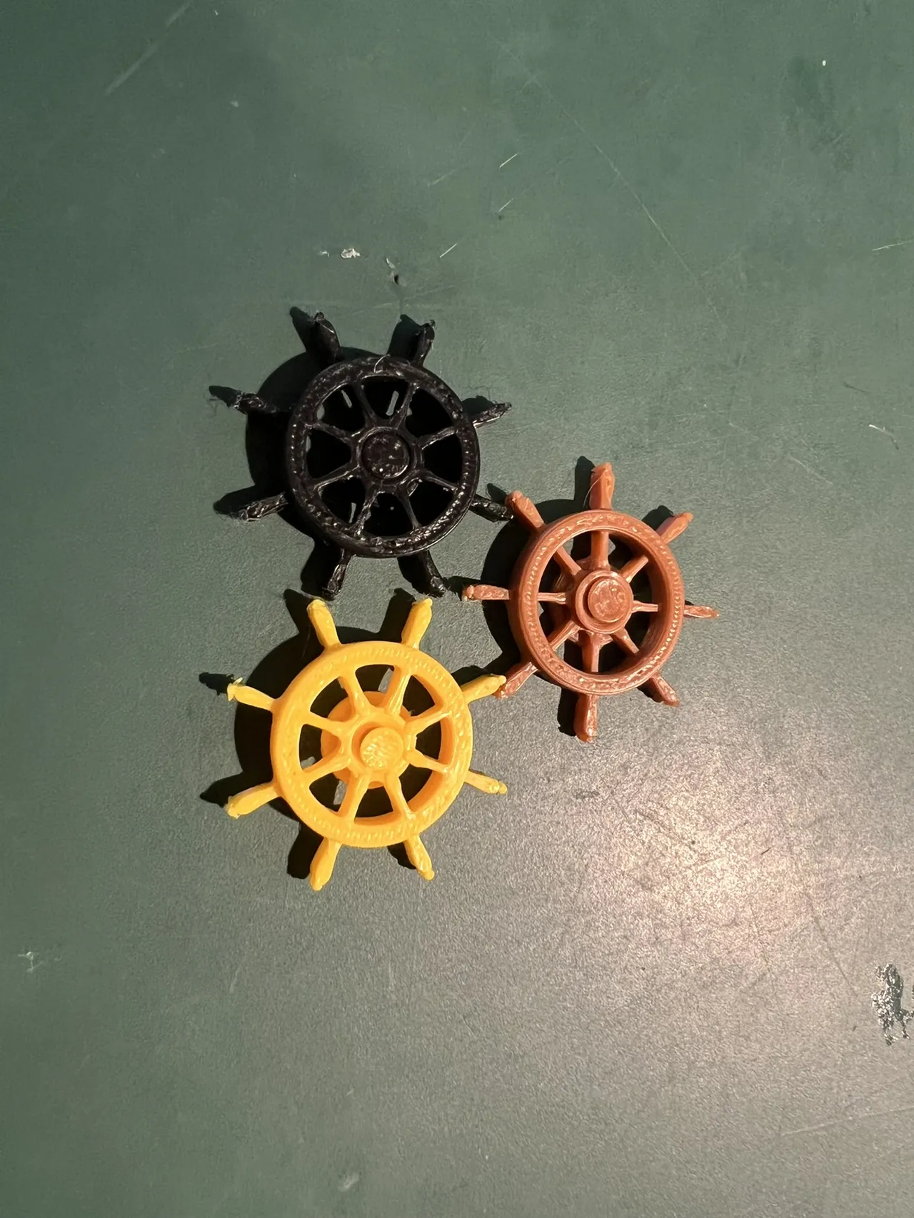 Rotating Ship's Wheel Earring (print in place) view 2