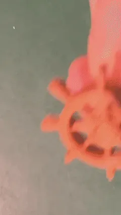Rotating Ship's Wheel Earring (print in place) view 3