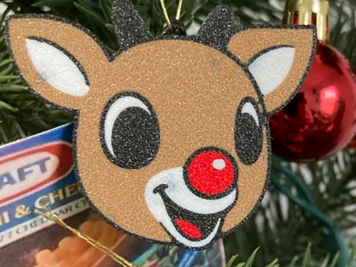 Rudolph red nose reindeer ornament 