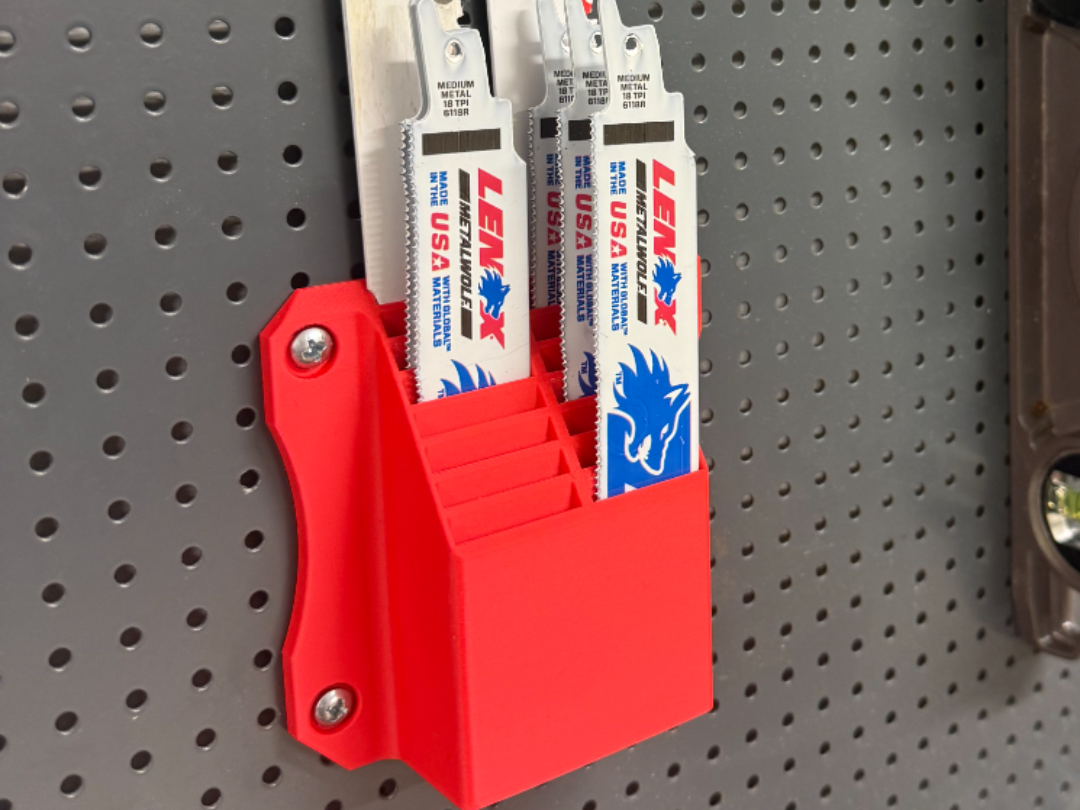 sawzall blade organizer wall/peg board mounted