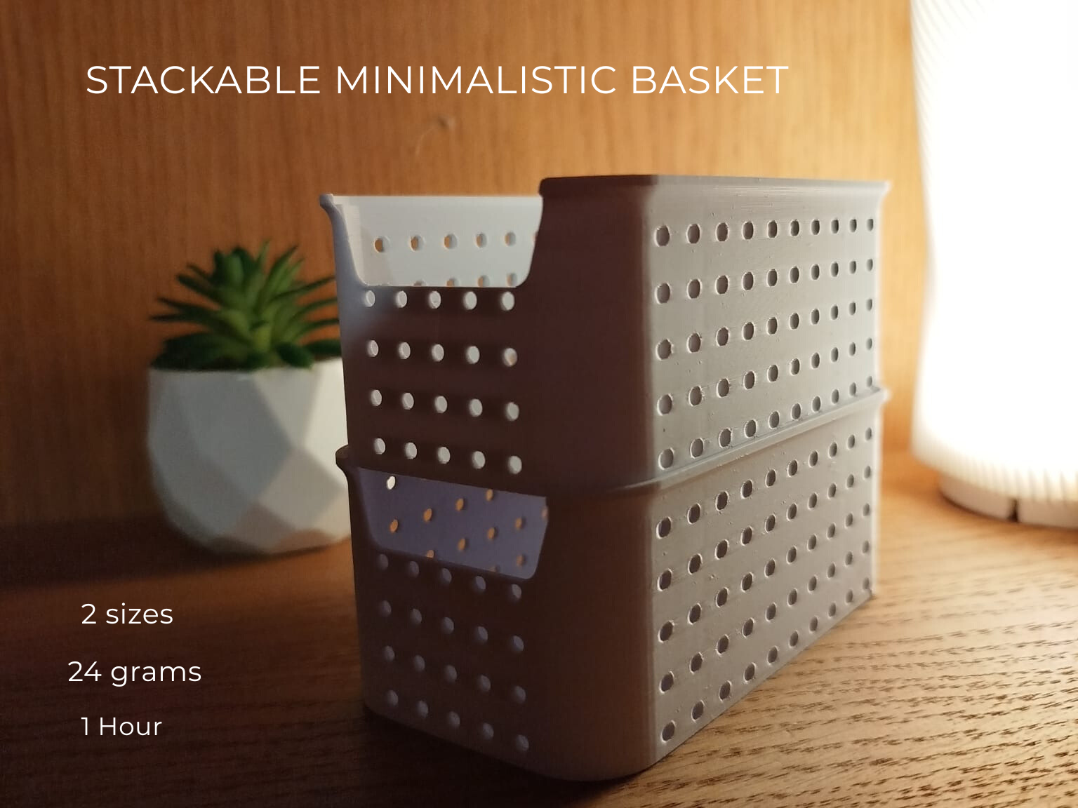 Miniatura 1 do modelo 3D Stackable minimalistic basket