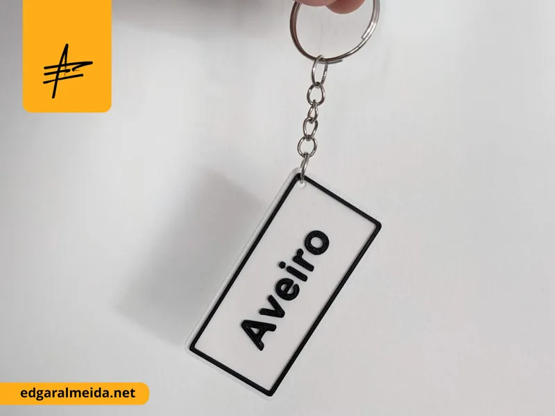 Portuguese Town Signs Keychain (editable)