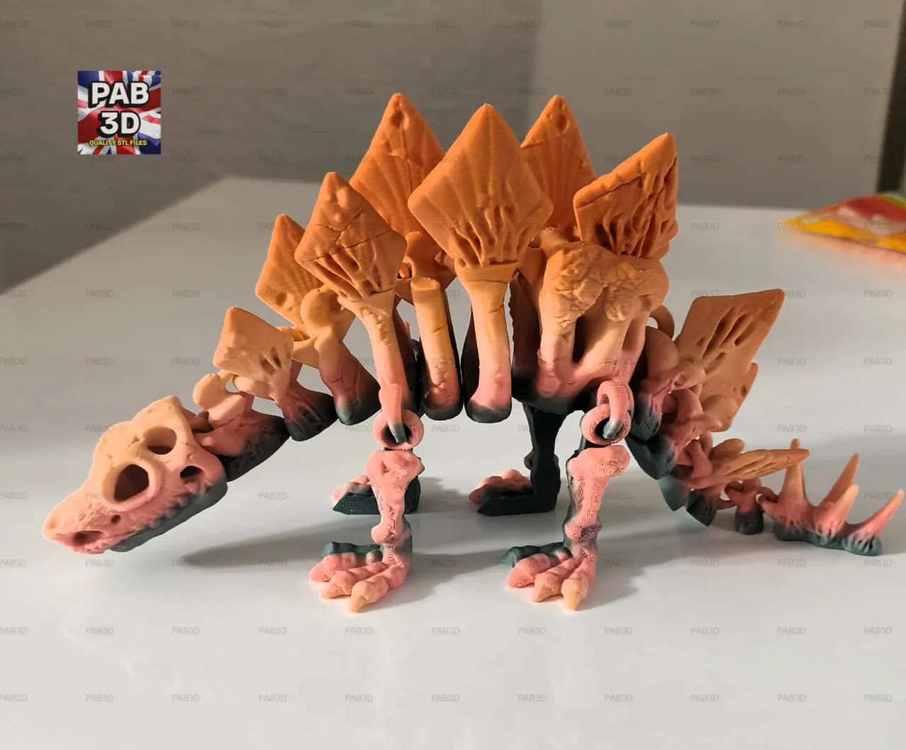 articulated flexi dinosaur view 3
