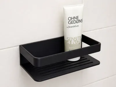 Minimalist Shower Caddy 23 cm | Adhesive or Screws