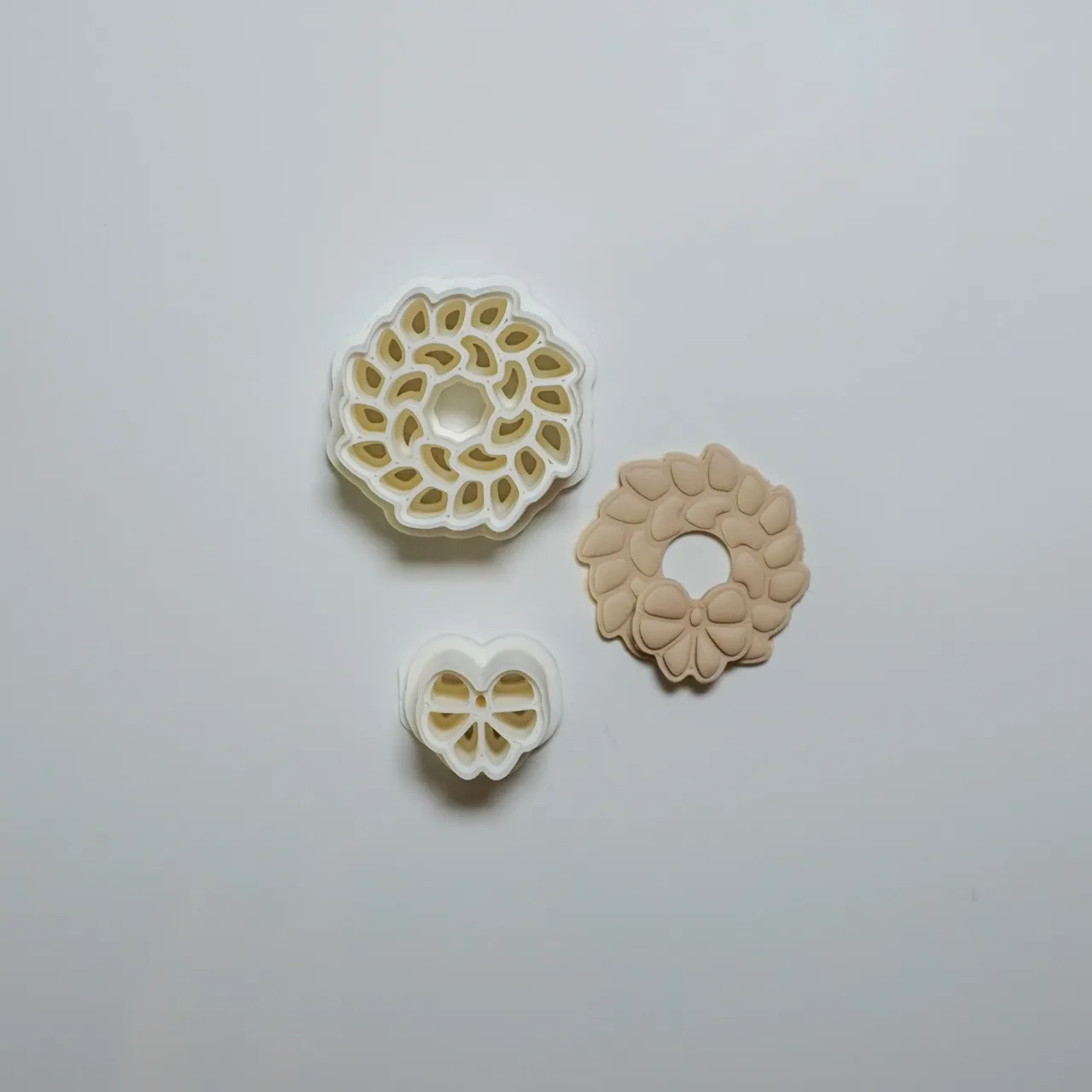 Christmas Wreath Polymer Clay Cutter Earrings view 4