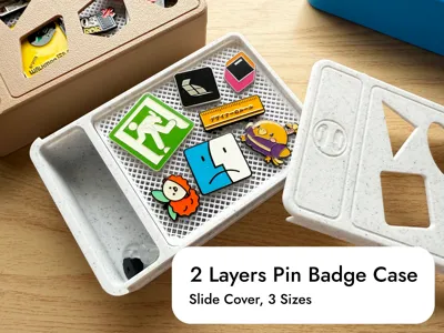 Elegant 2 Layers Pin Badge Case