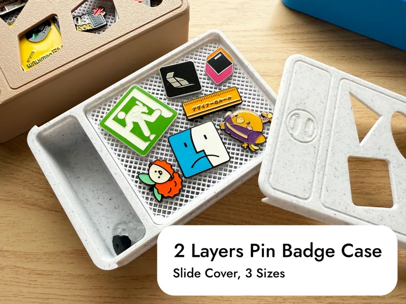 Elegant 2 Layers Pin Badge Case