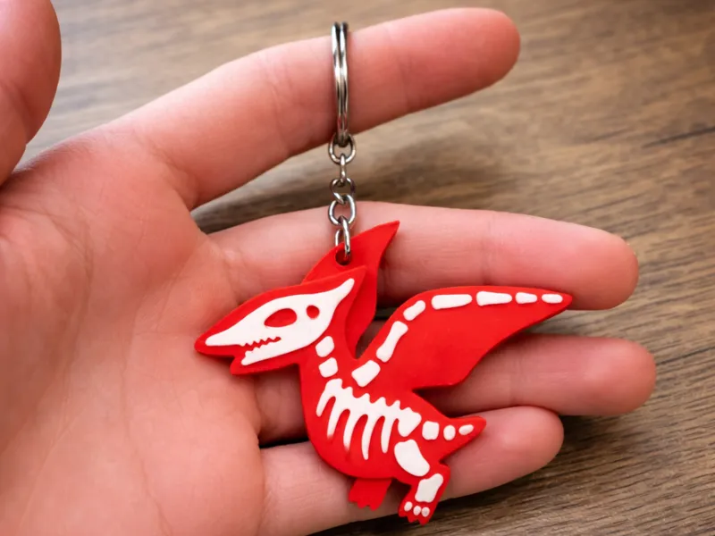 Pterodactyl Skeleton Keychain - Flying Dinosaur