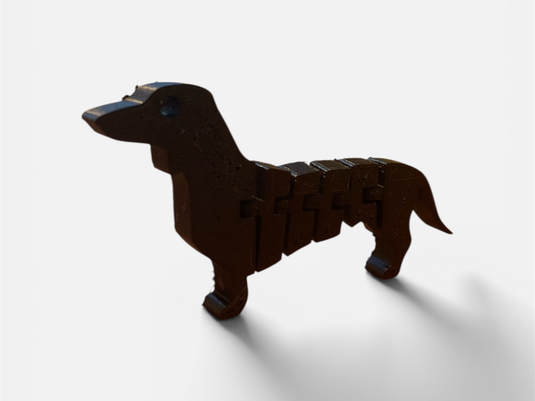 Flexi dachshund keychain - Print in place