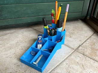 Multi-Compartment Desk Organizer with Pen Holders