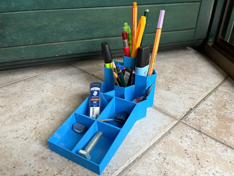 Multi-Compartment Desk Organizer with Pen Holders