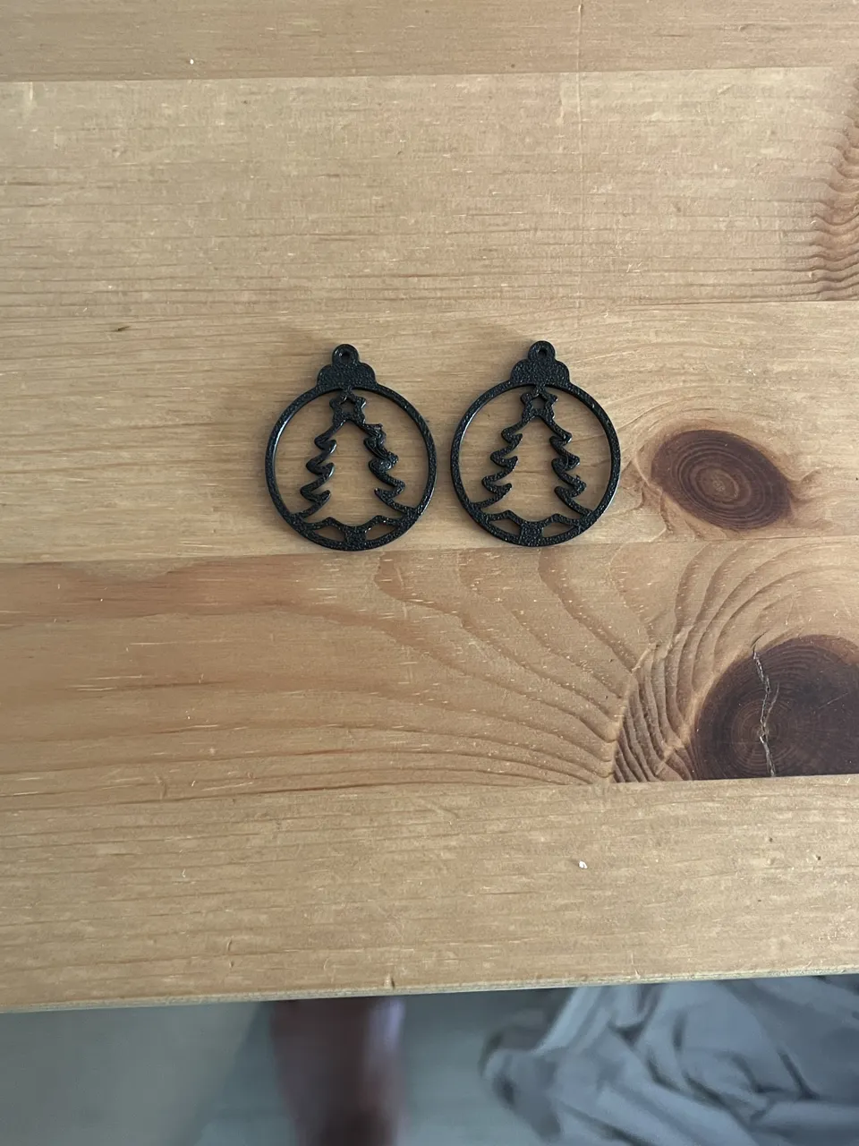 christmas tree earrings view 2