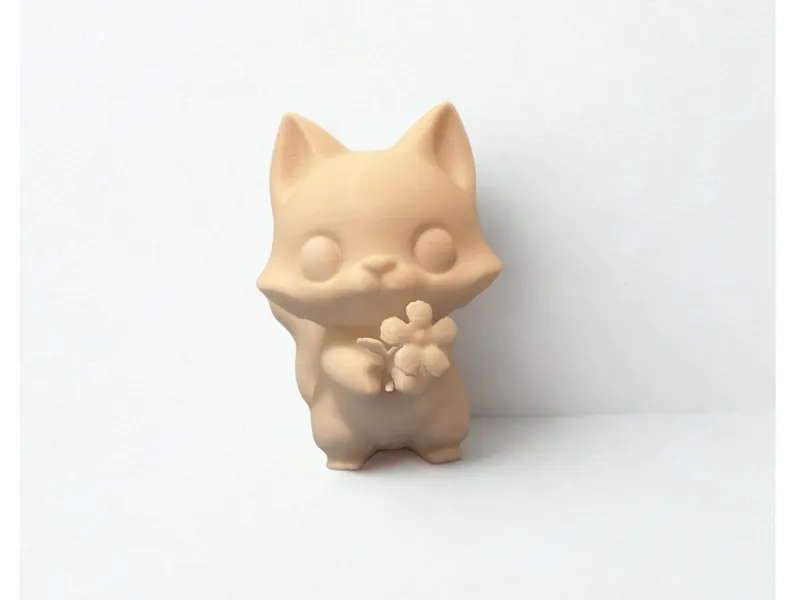 Small cute cat with flower