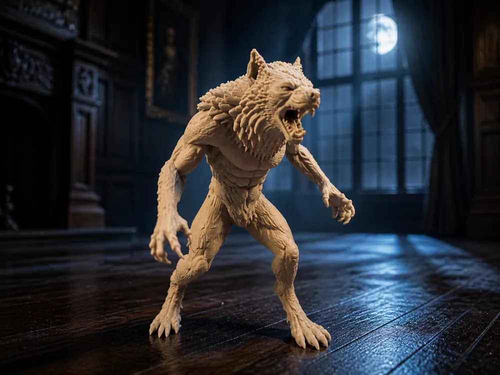 Figura decorativa: Werewolf v2 (Short Tail) – Doctor Who 1:10. Referencia del modelo original.