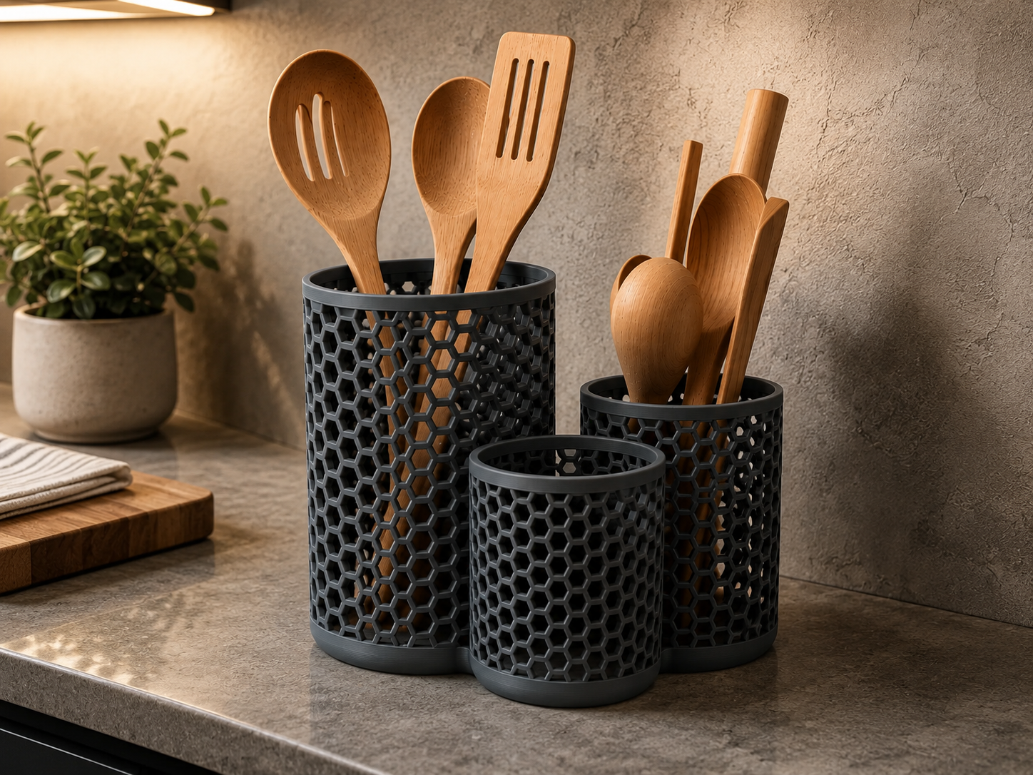Honeycomb Utensil Holder | Kitchen Organizer - 1