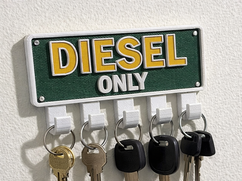 Diesel Only" Automotive Key Hanger / Wall Sign