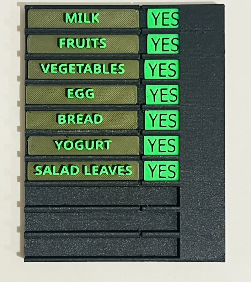 Modular Shopping list fridge magnet