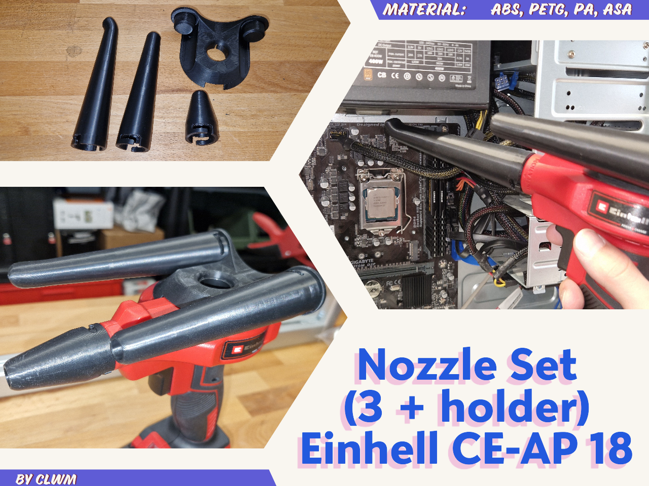 Einhell CE-AP 18 Nozzle Set (3 Nozzle + Holder)