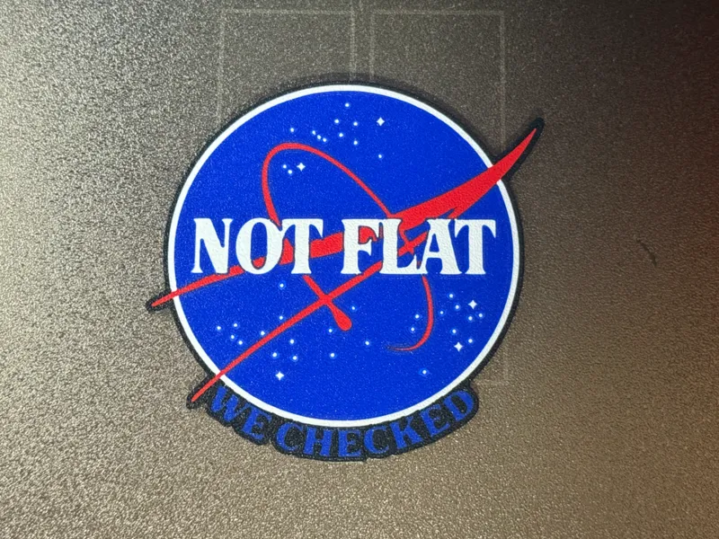 NASA Meatball - Coaster "Not Flat, We Checked"