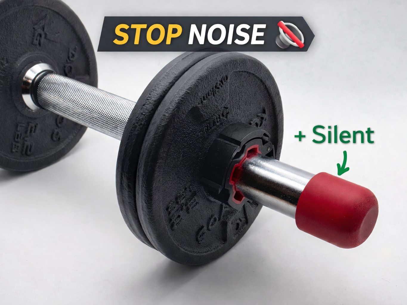 STOP Dumbbell Noise Silent End Caps TPU Home Gym
