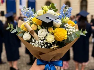 Graduation Cap Flower Bouquet Pick