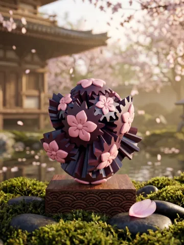 Objeto manipulable: sakura egg gear fidget — vista de referencia 2