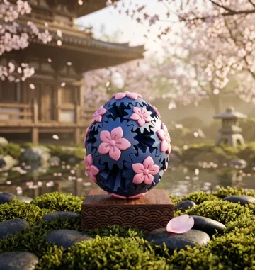 Objeto manipulable: sakura egg gear fidget — vista de referencia 4