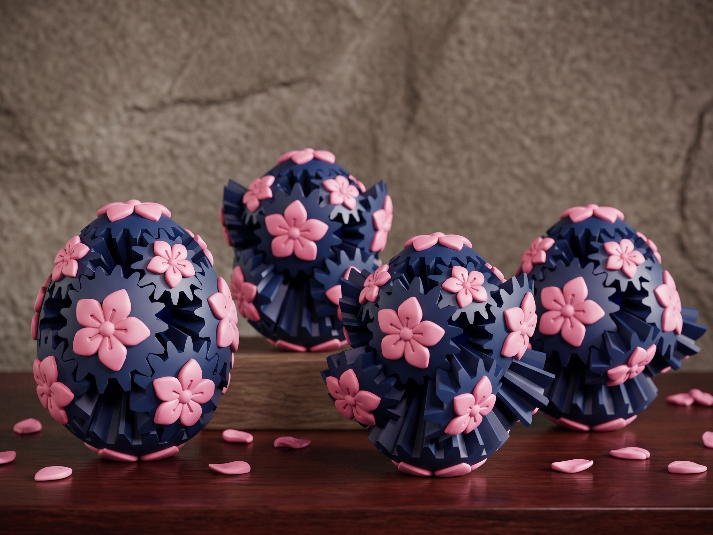 sakura egg gear fidget 3D model