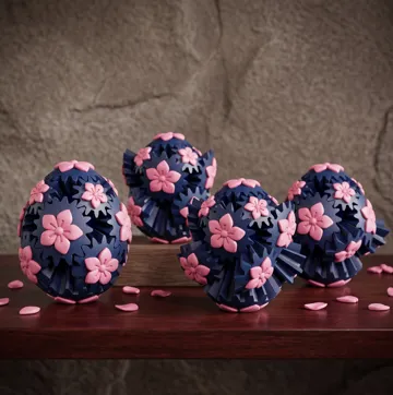 Objeto manipulable: sakura egg gear fidget — vista de referencia 3