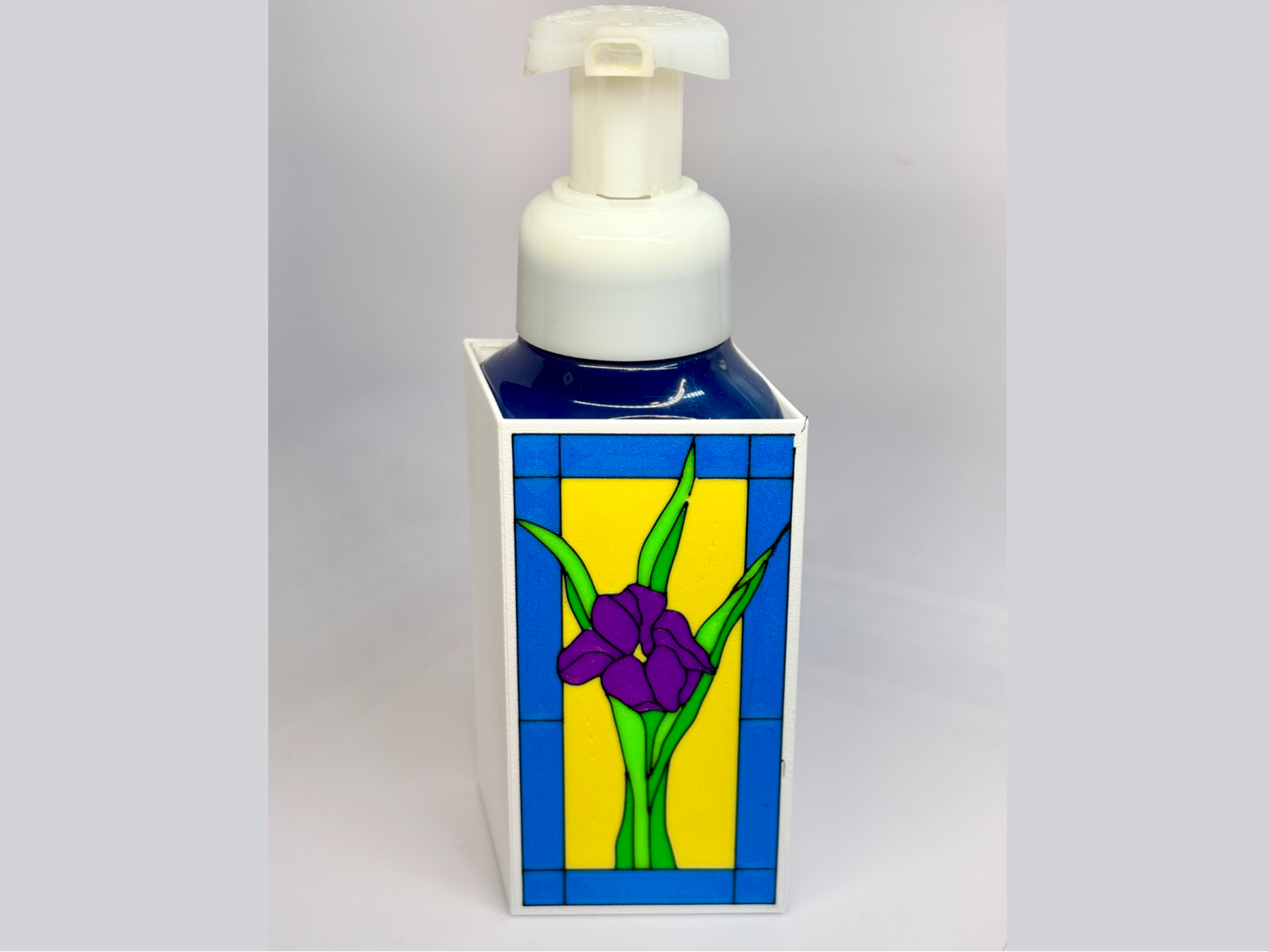 Stained Glass Iris Sleeve for Hand Soap Dispensers