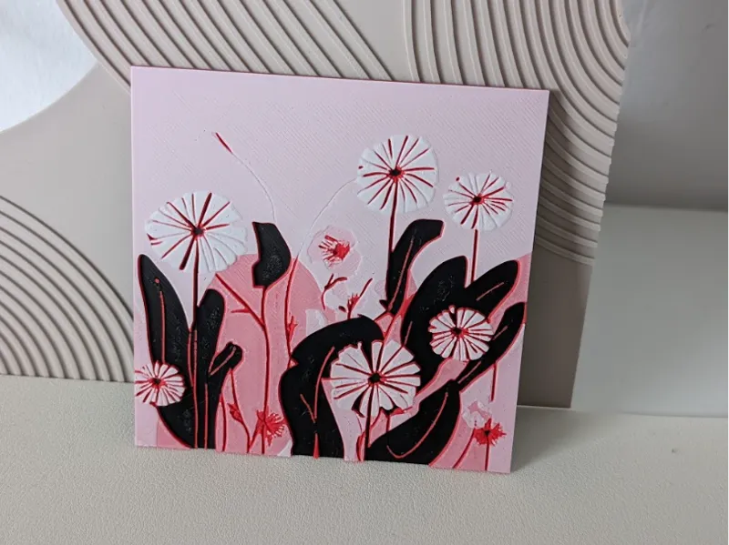 Pink Flowers Hueforge