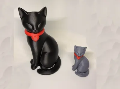 Modern Cat Sculpture Decor - Valentines Version