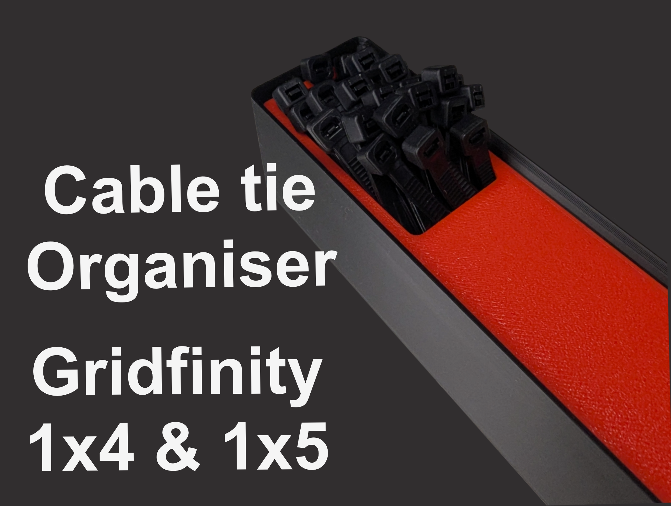 Miniatura 2 do modelo 3D Cable tie organizer Gridfinity