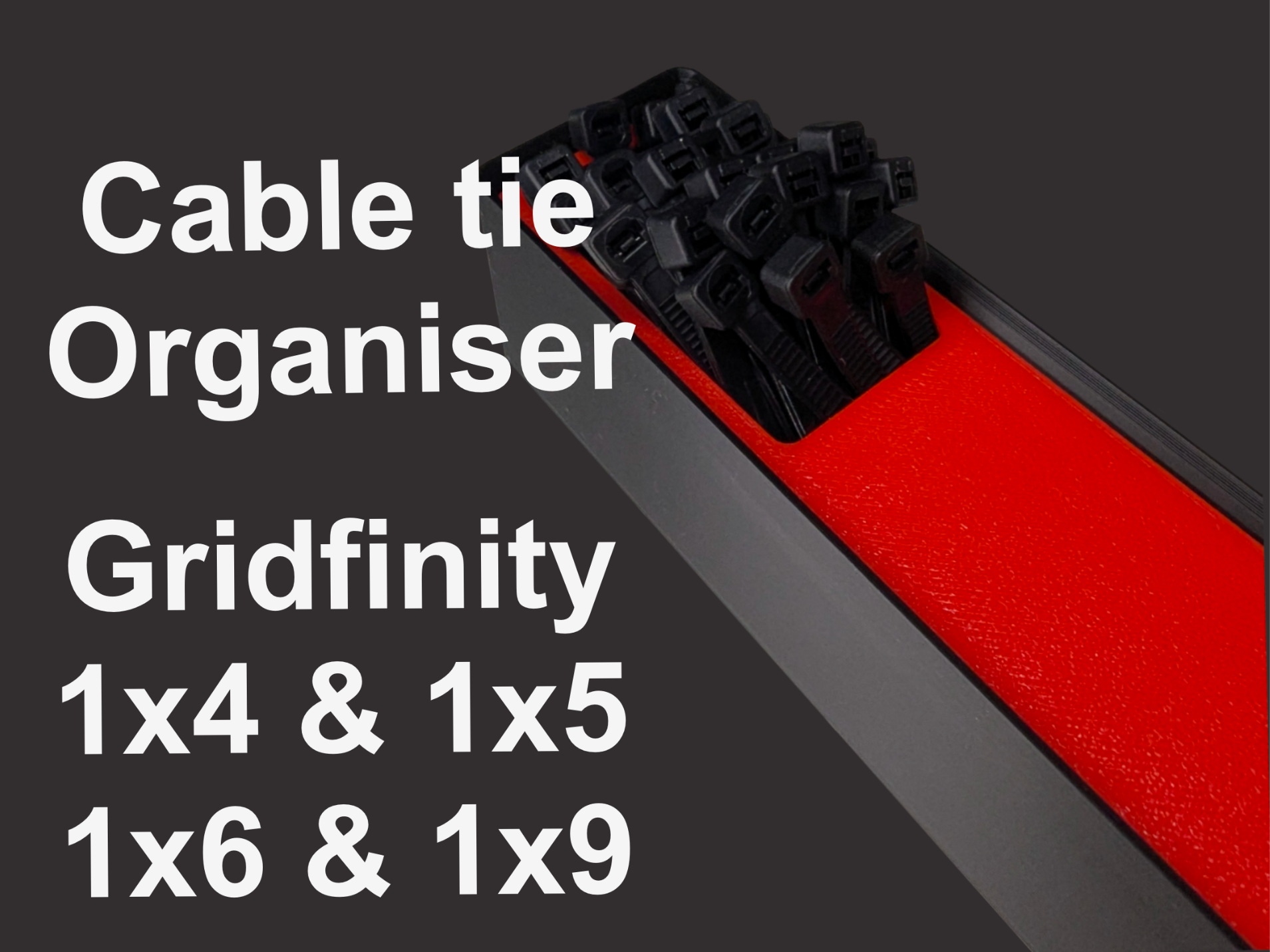 Cable tie organizer Gridfinity