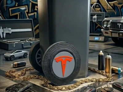 Tesla poop bin rim wheel cap