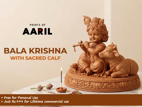 Figura decorativa: Bala Krishna with Sacred Calf — referencia de MakerWorld