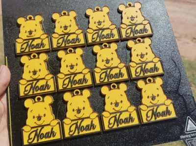Personalized Winnie the Pooh keychain with name
