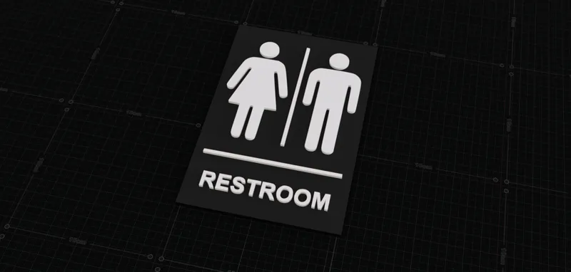 Unisex Restroom Bathroom Sign