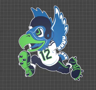Seattle Seahawks Comic Eagle – Wall Art / Wall Art - Free 3D Print ...