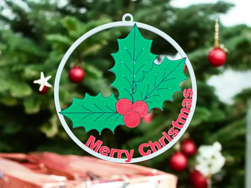 Merry Christmas ornament multi-colored