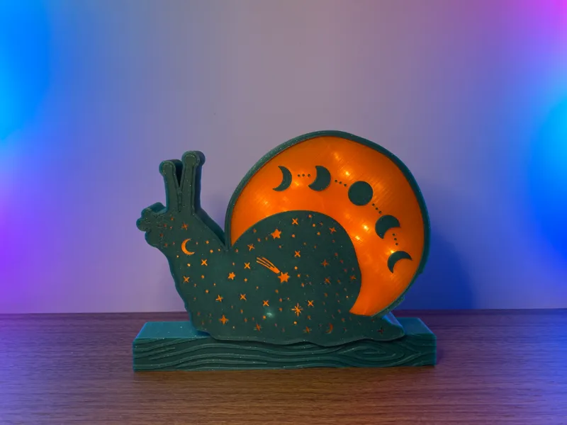 Celestial Snail Lantern / Cosmic Light-Up Booknook