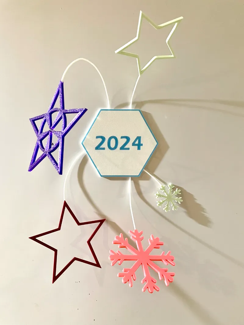 Christmas 2024 Decorations (3 in one): 3D magnet, 2D magnet, home decor