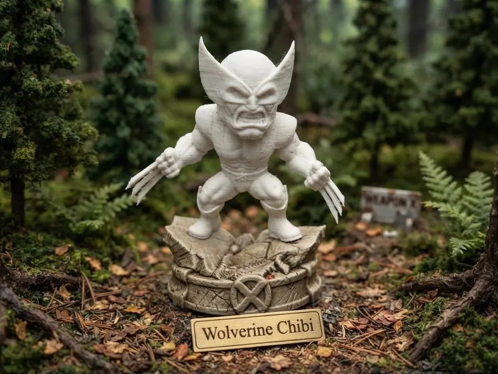 Figura decorativa: Wolverine Chibi Figure | X-Men Action Statue. Referencia del modelo original.