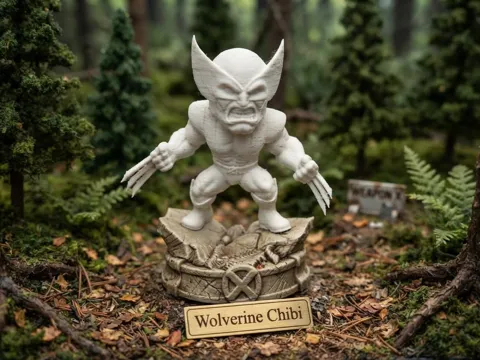 Figura decorativa: Wolverine Chibi Figure | X-Men Action Statue — referencia de MakerWorld
