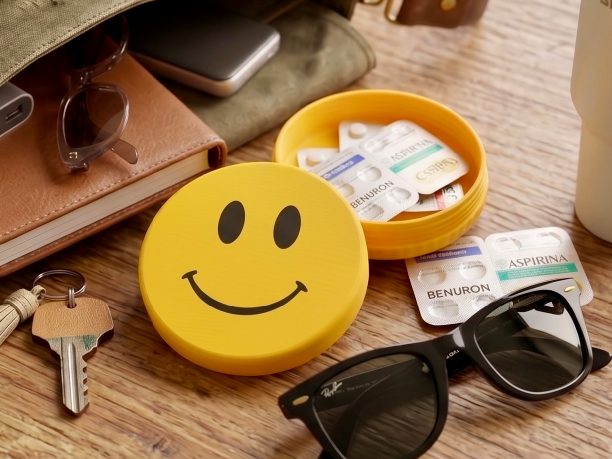 Happy Pill Box - don't forget your pills