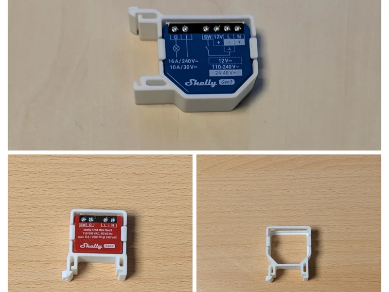 Hutschienen Halterung für Shelly Geräte DIN rail