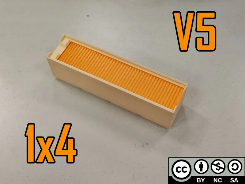 Gridfinity bin with shutter lid V5 - 1x4x5~12
