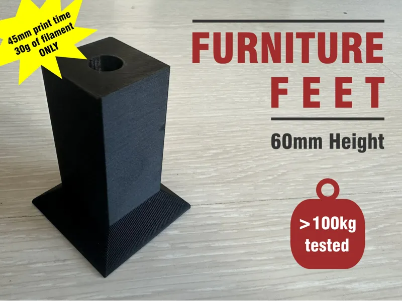 Small furniture feet, 60mm