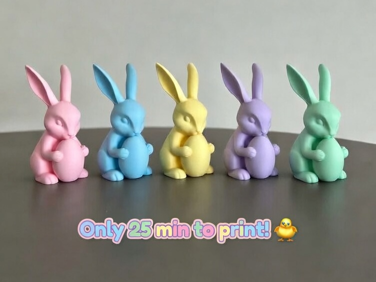 Modern baby rabbit with egg