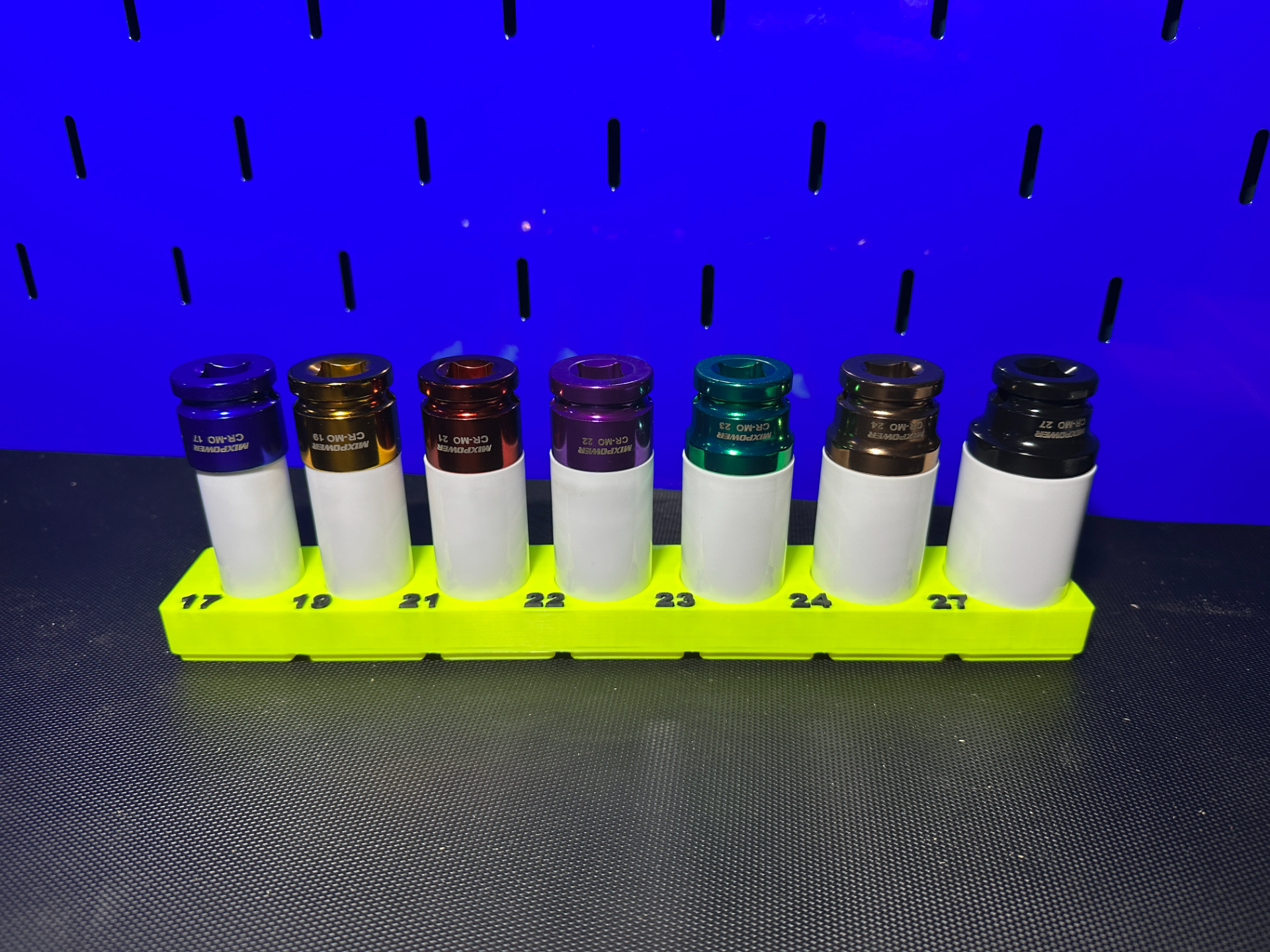 Gridfinity 7 Piece Lug Nut Socket Set Tray